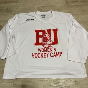 BU Boston University‎ Bauer Womens Hockey Camp Jersey White Terriers Sz L